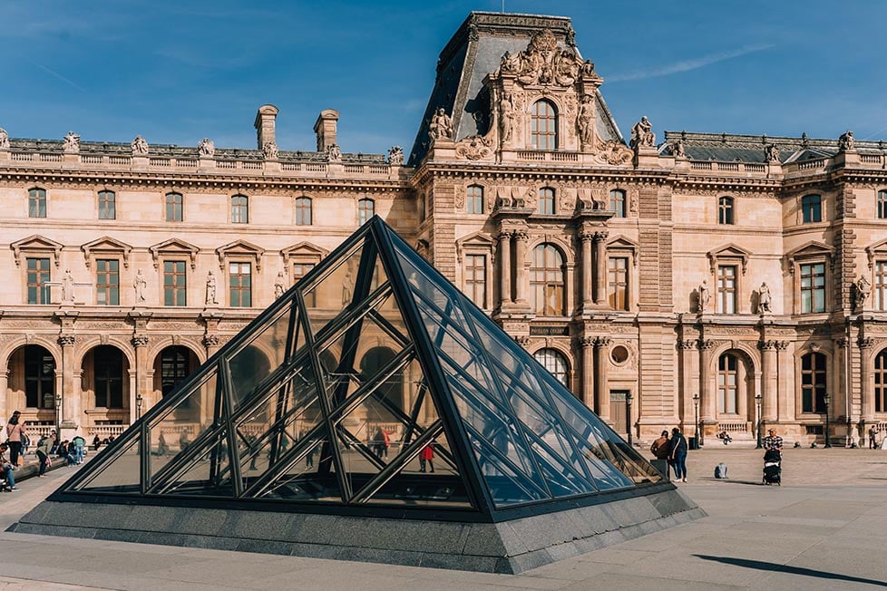 The outside of the Louvre in Paris