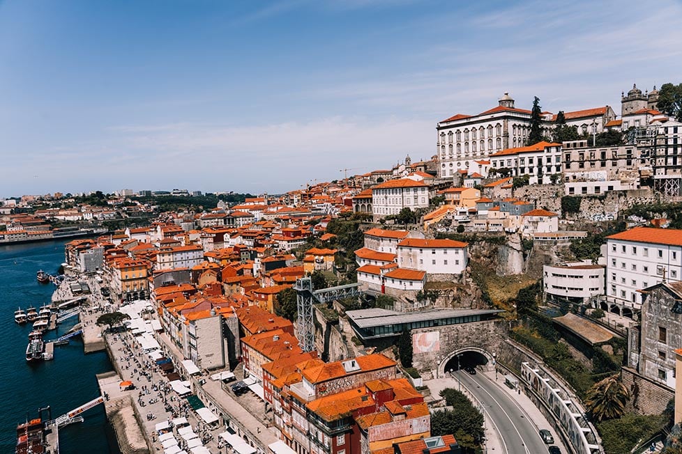 The view of Porto from the bridge, Portugal