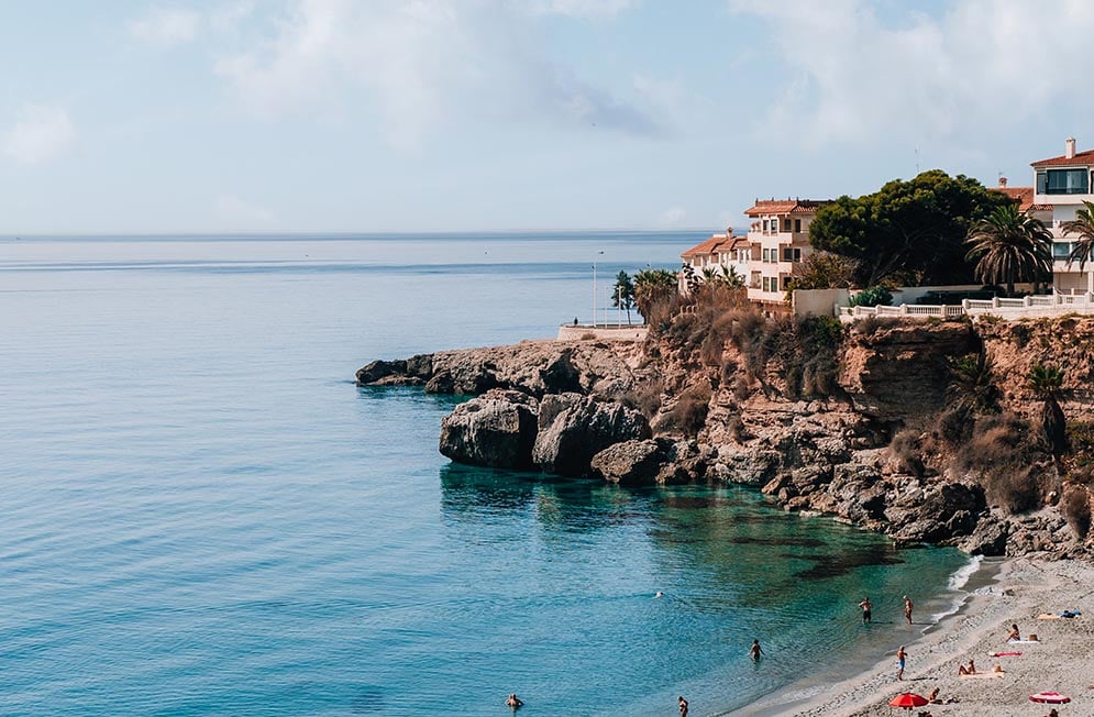 A rocky coastline and beach in Southern Spain