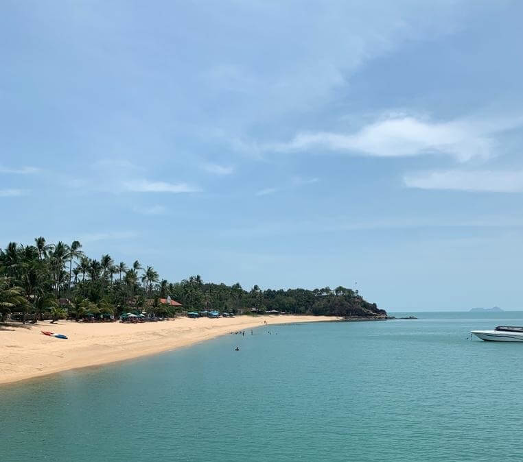 The beach and blue waters of Koh Samui in Thailand, Asia