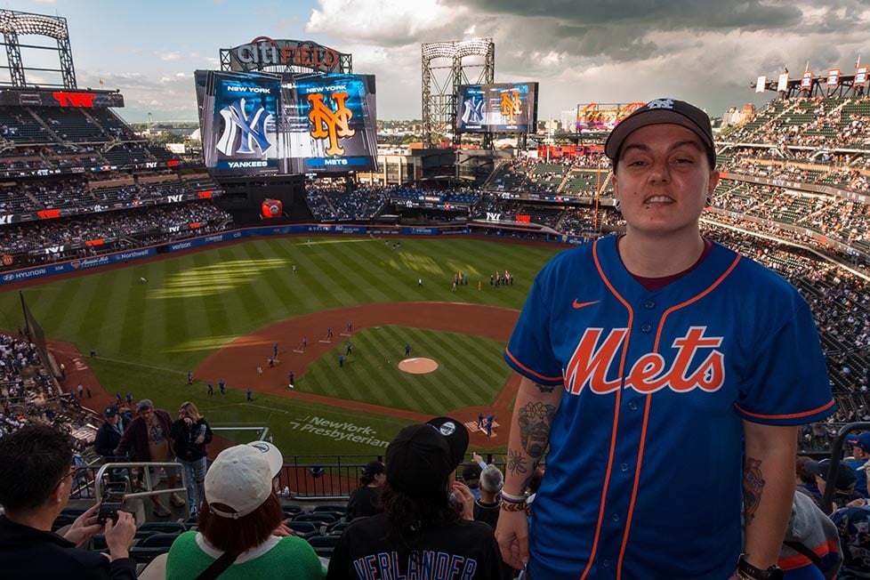 A person at a NY Mets game in Queens