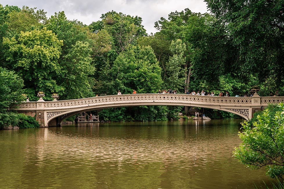 Bow Bridge in Central Park, NYC United States of America.