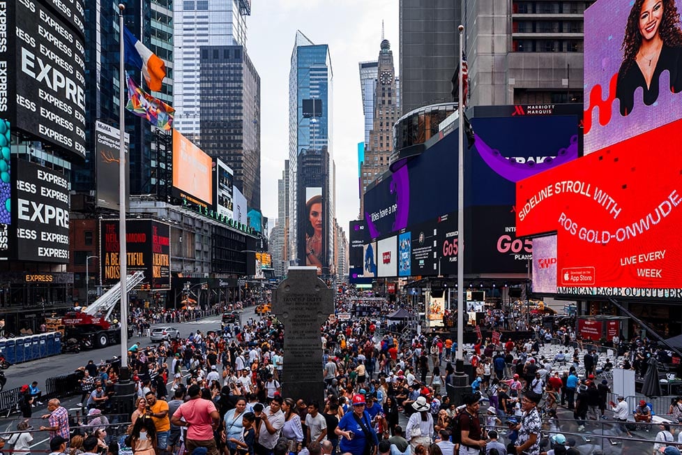 A busy Times Square in NYC