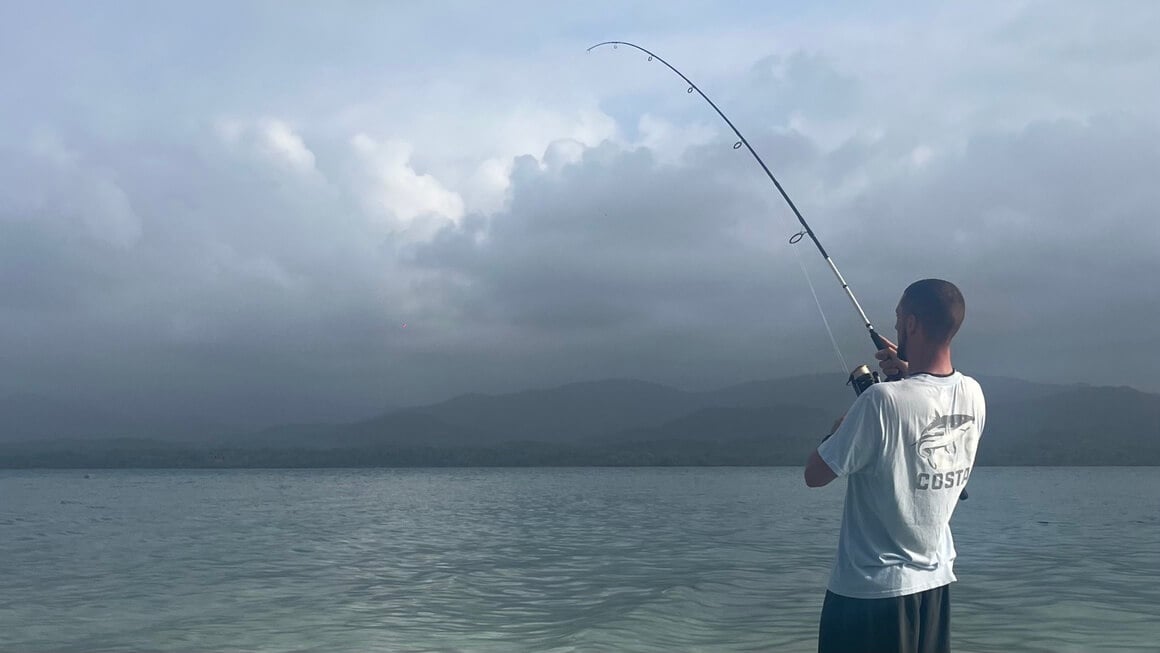 Man fishing in panama