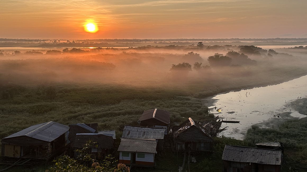 Sunrise view in Iquitos, Peru.