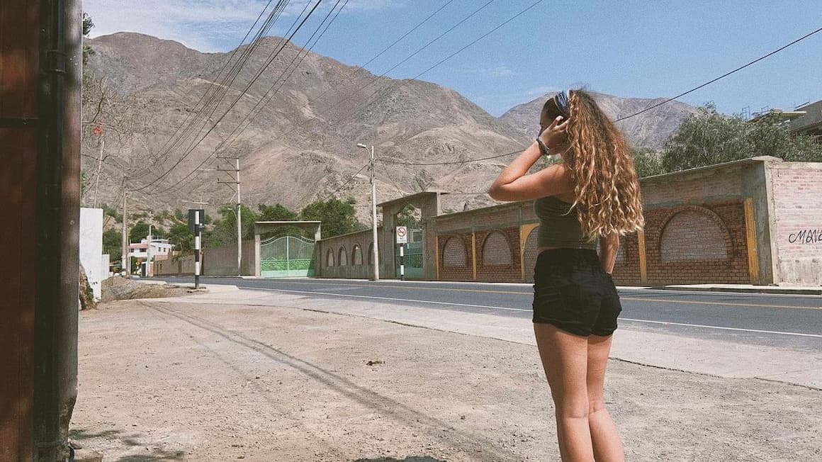 girl admiring the view of the mountains 