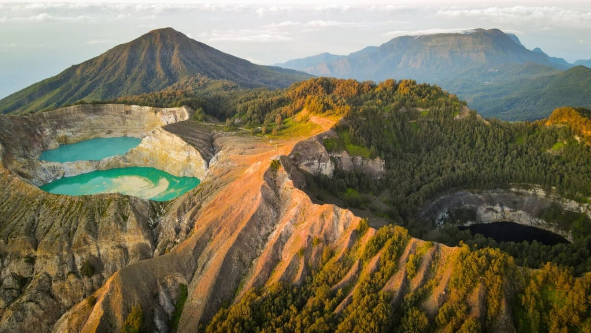 Skyline views of Kelimutu Lakes in Nusa Tenggara Timur