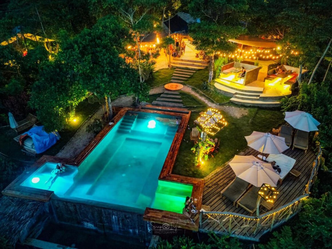 Patio space with pool at Nakabalo Guesthouse & Restaurant