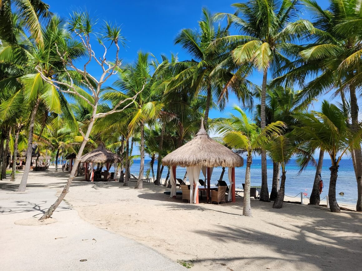Tropical Polynesian-Style Beach with Idyllic Thatched Huts and Palm Trees - Siquijor, Philippines