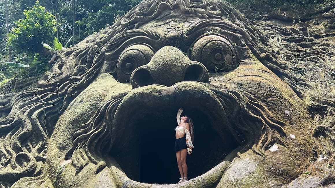 a large balinese statue in ubud, Bali