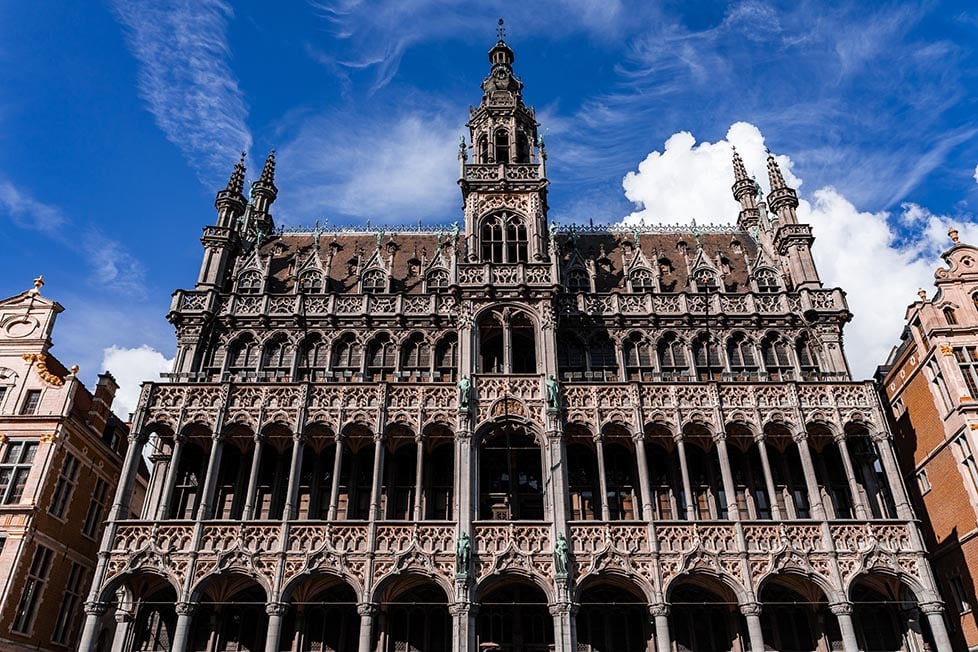 An ornate gothic building in The Grand-Place in Brussels, Belgium.