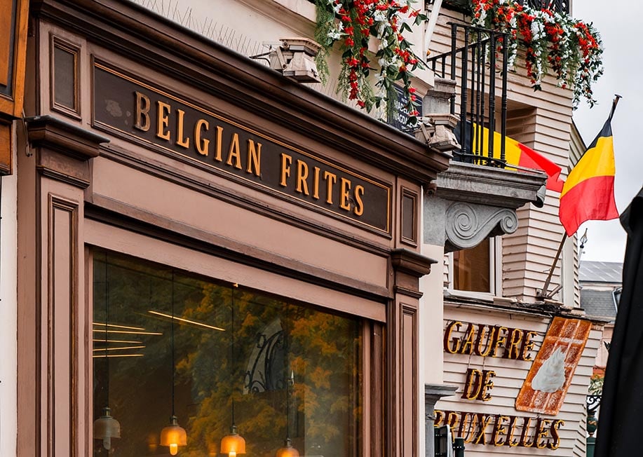A Belgian fries shop in Brussels, Belgium