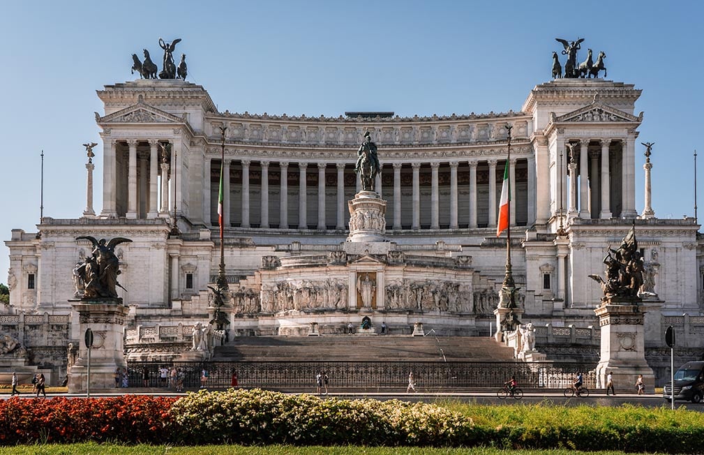 The magnificent Alter of the Fatherland in Rome, Italy