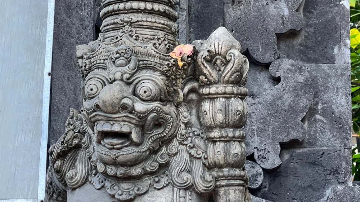 a traditional balinese statue in denpasar, bali, Indonesia 