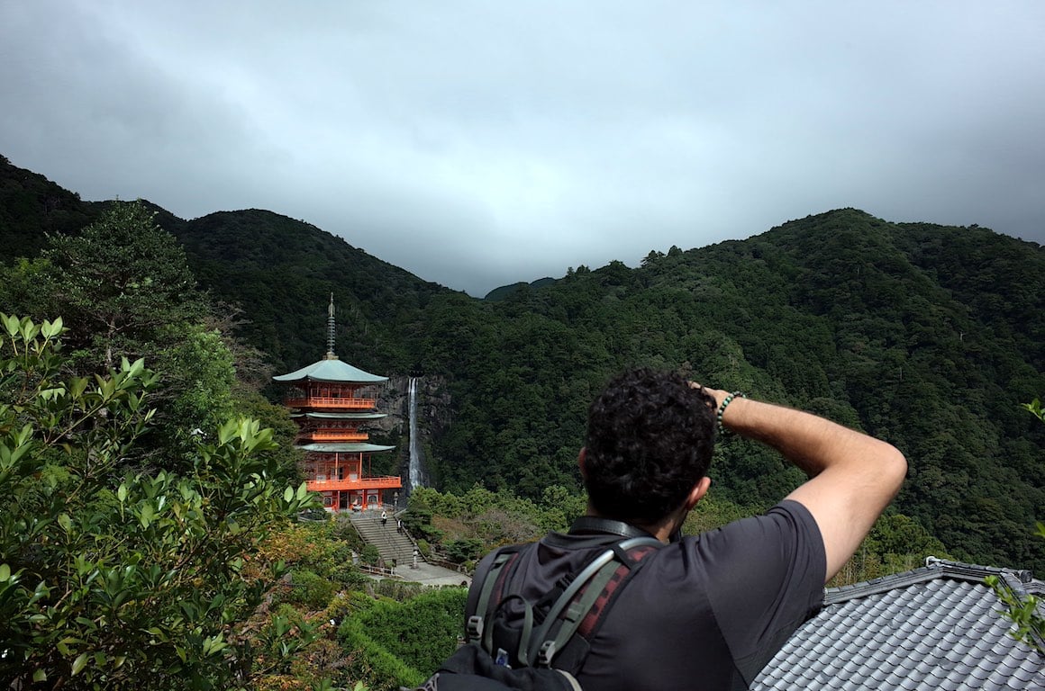 Guy snaps photo of one of the most beautiful temples in Japan, Kumano Nachi Taisha.