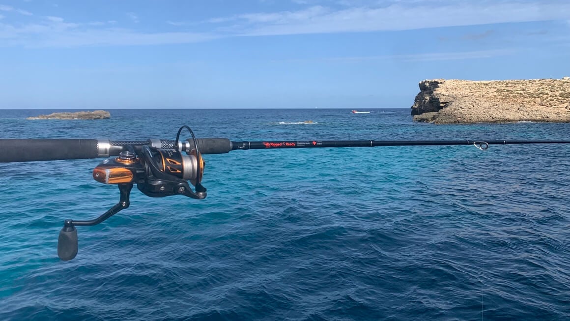 malta fishing rod rigged and ready