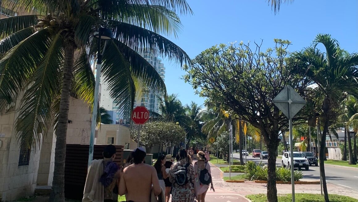 Cancun streets walking