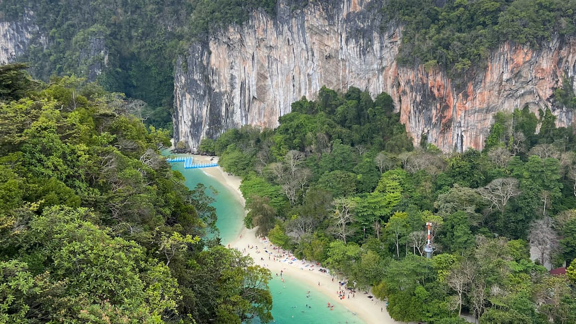 a view of the beaches and cliffs in krabi thailand