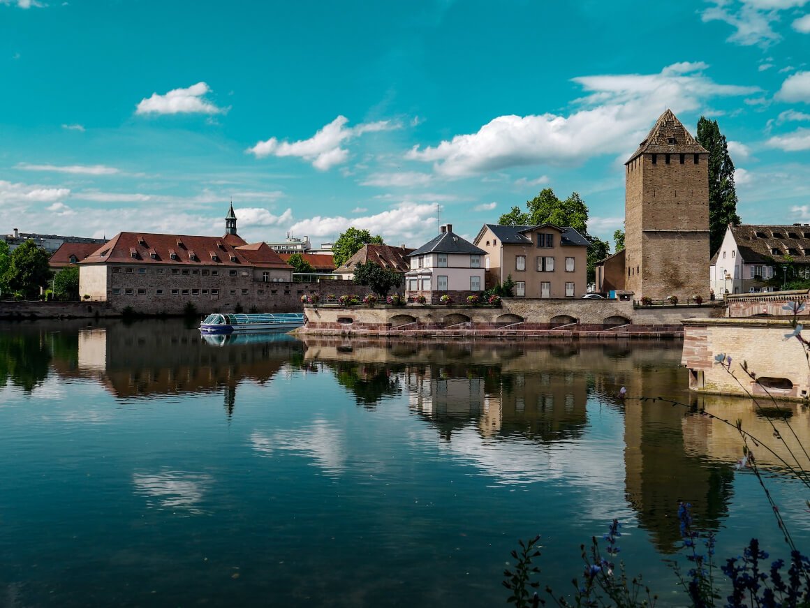The historic Barrage Vauban overlooking the River III in Strasbourg France