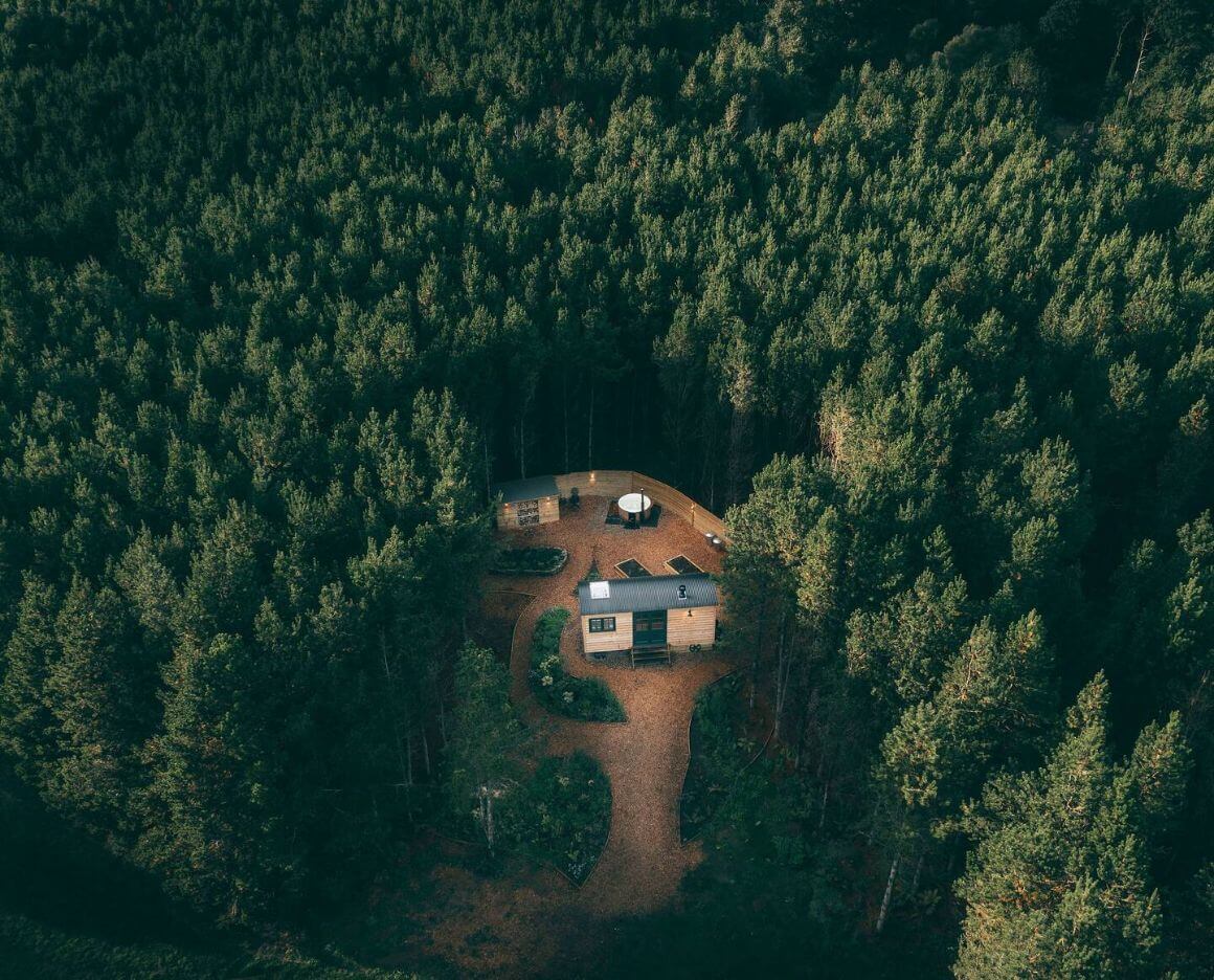Secluded Shepherds Hut surrounded by Pine Forests