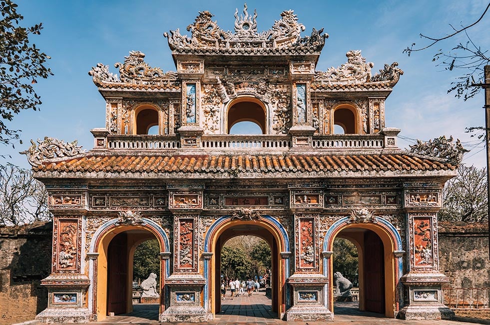 An ornate gateway in Vietnam