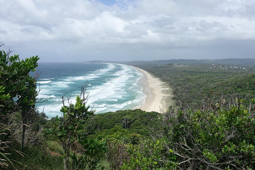 Looking out over the beach in Byron Bay, Queensland, Australia