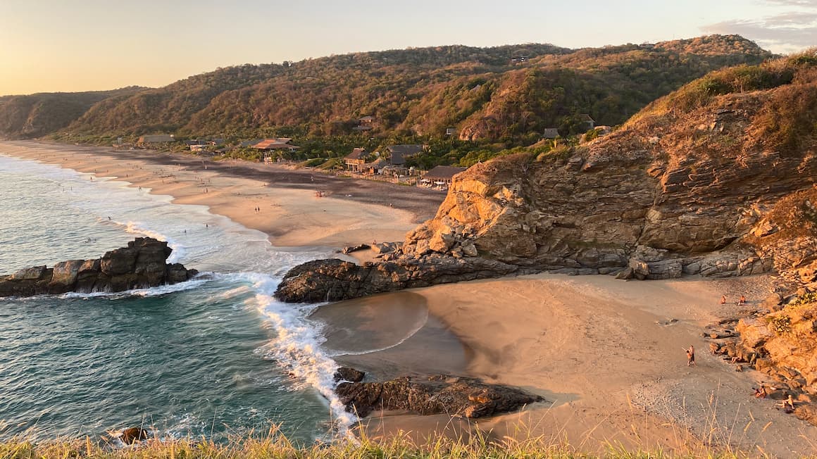 cliffs and the ocean in Oaxaca, Mexico