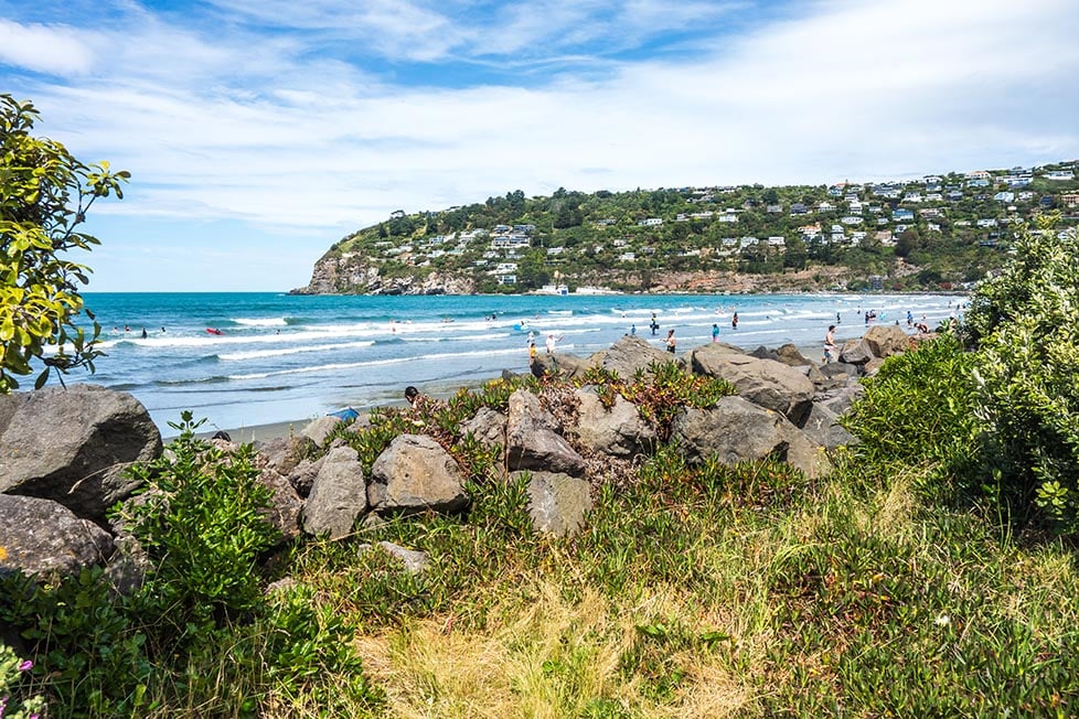 Sumner beach and cliffside in Christchurch, New Zealand