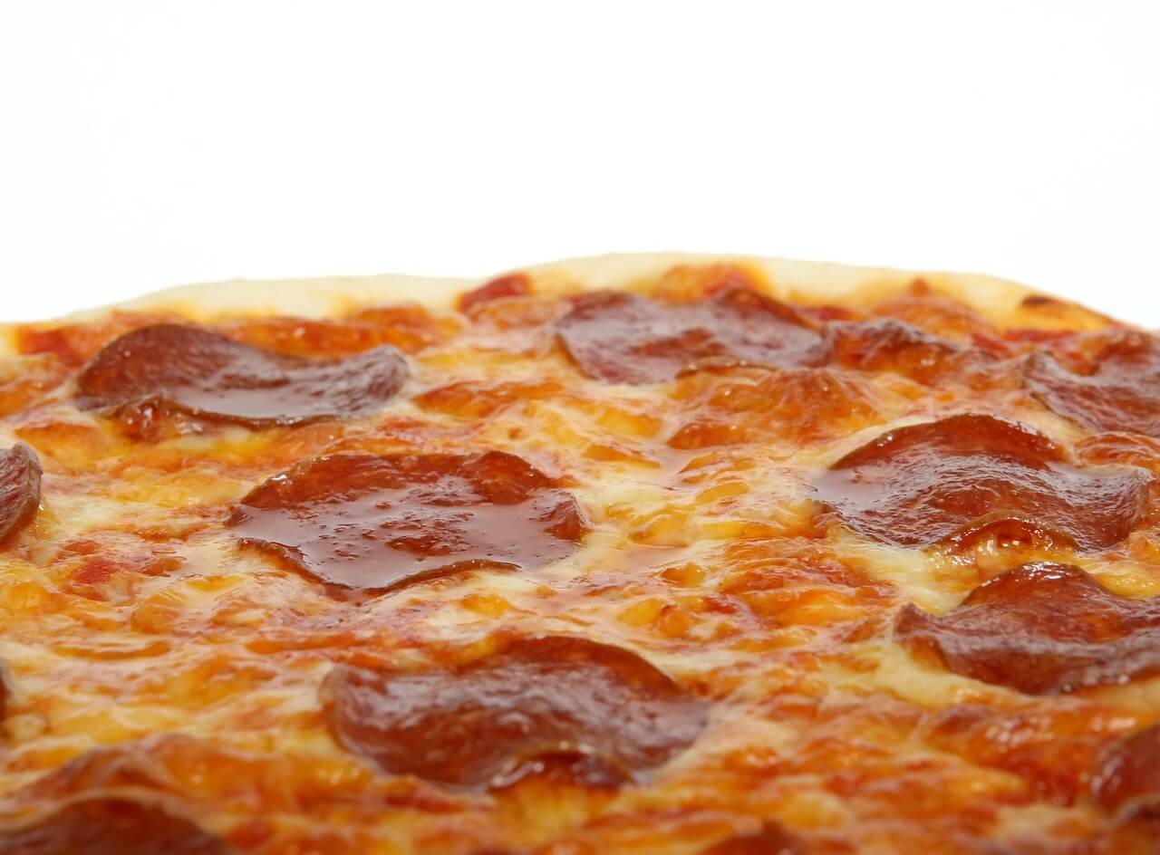 Close-up of irresistible pizza slice