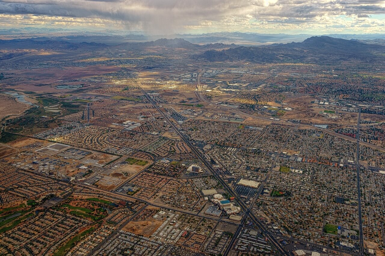 An aerial view of Las Vegas 