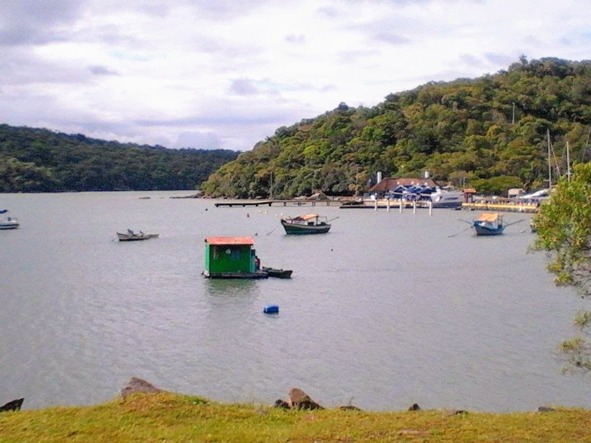 View with boats and lake in of one of the arear of Florianopolis in Lagoa da Conceição. 