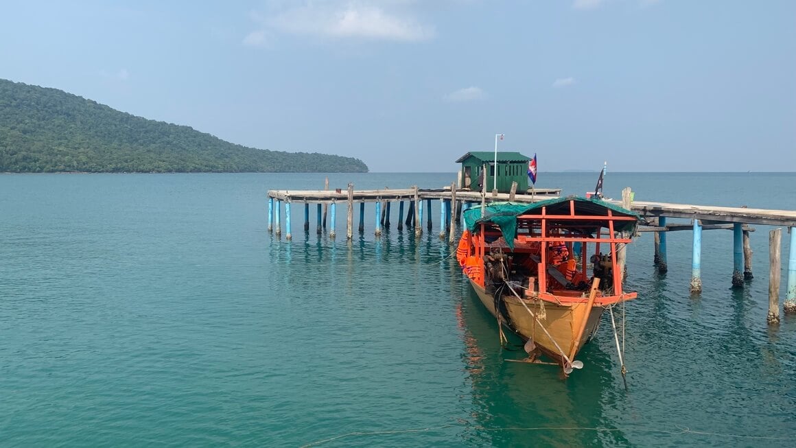 Boat in Koh Rong in Cambodia