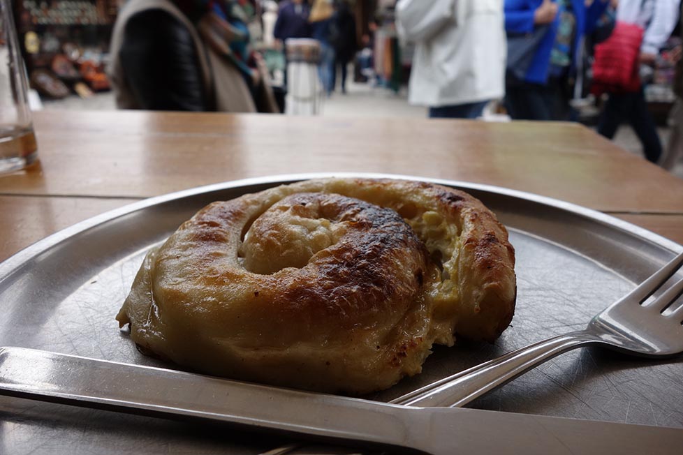 A borek in a cafe in Sarajevo, Bosnia.