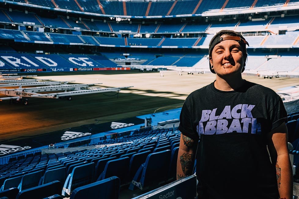 Nic in the Bernabeu Stadium in Madrid, Spain