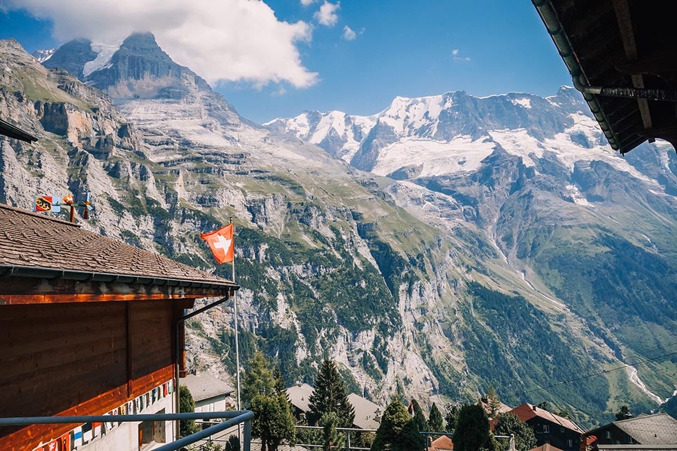 Looking out over the Swiss Alps in Interlaken, Switzerland.