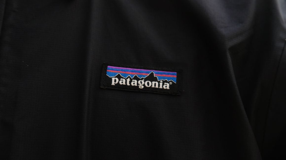 Patagonia jacket logo close up