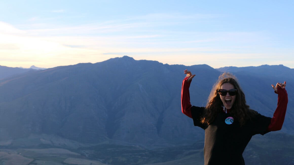 danielle at the top of mt roy in wanaka new zealand