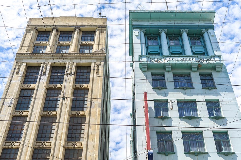 Two old heritage buildings in Melbourne, Australia.