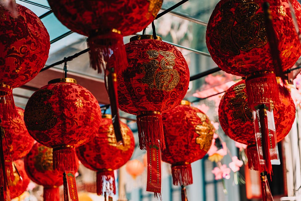 Red lanterns in Chinatown, Singapore