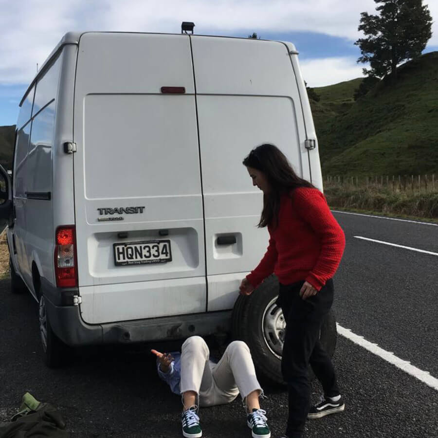 Broken down van in New Zealand