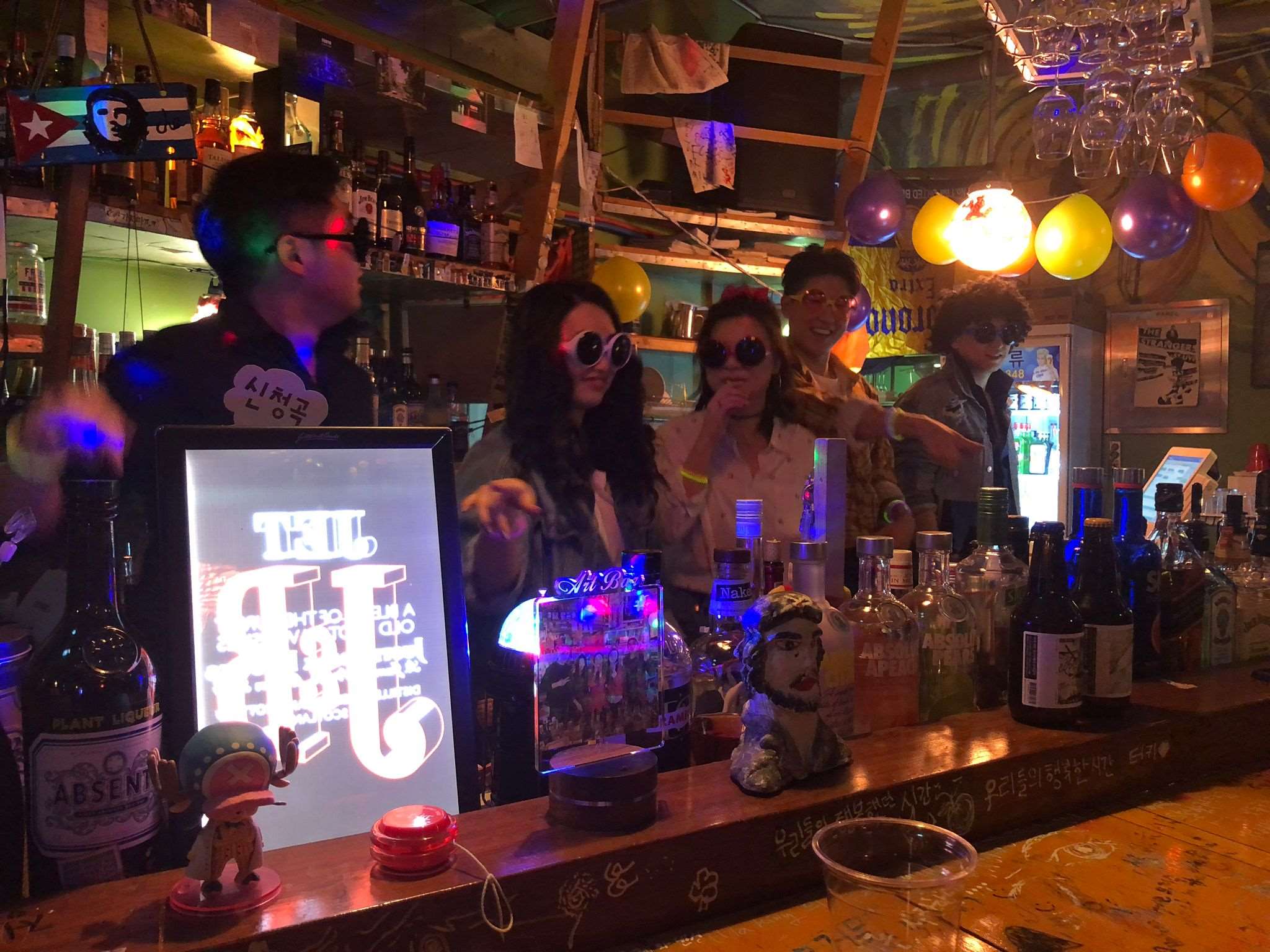 south koreans having fun at a bar in south korea