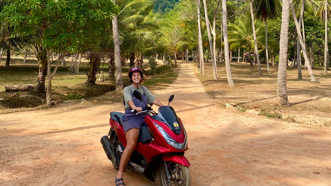 dani on a scooter in thailand