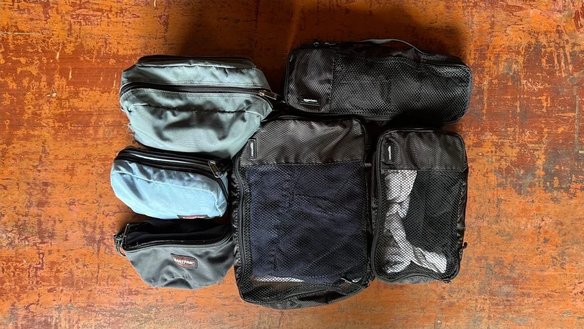 Amazon Basics Packing Cubes and Eastpak Small bags - hand luggage only