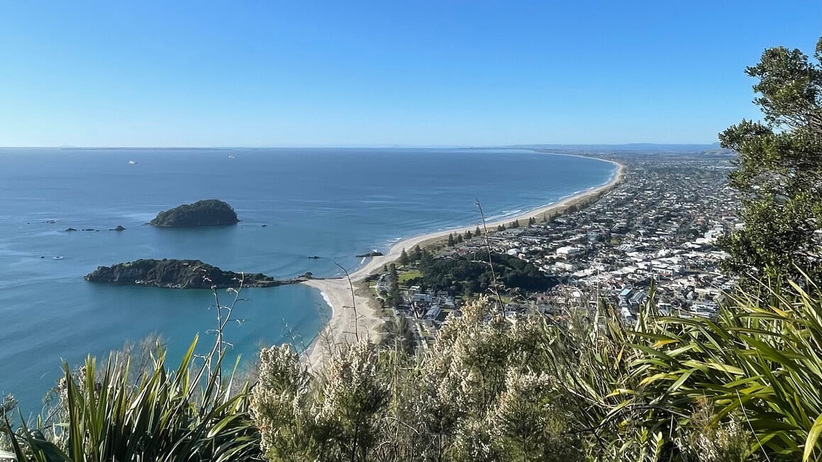 view from the top of Mount Maunganui, Tauranga, New zealand