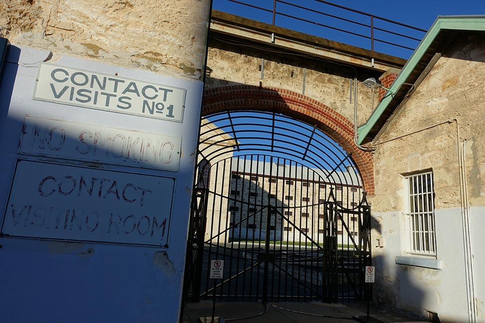 metal gate leading into Fremantle Prison, Australia