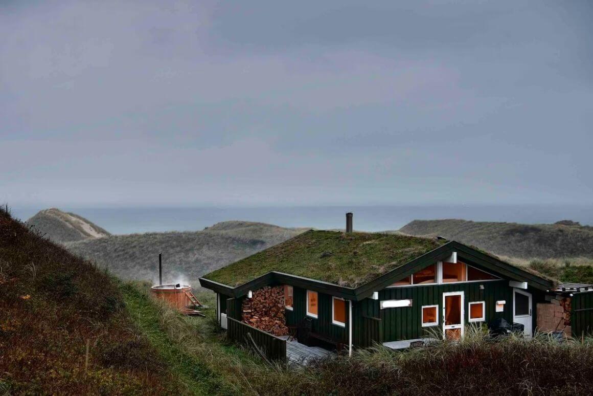 Grass-Roofed Seaside Cabin