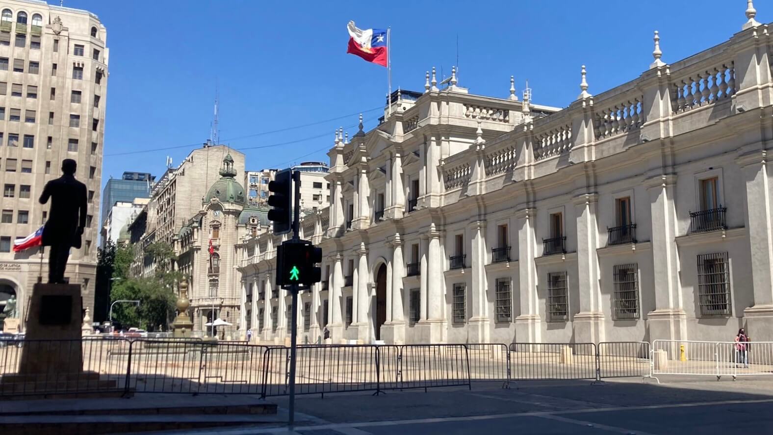 Santiago, Chile Government Building with Chilean Flag