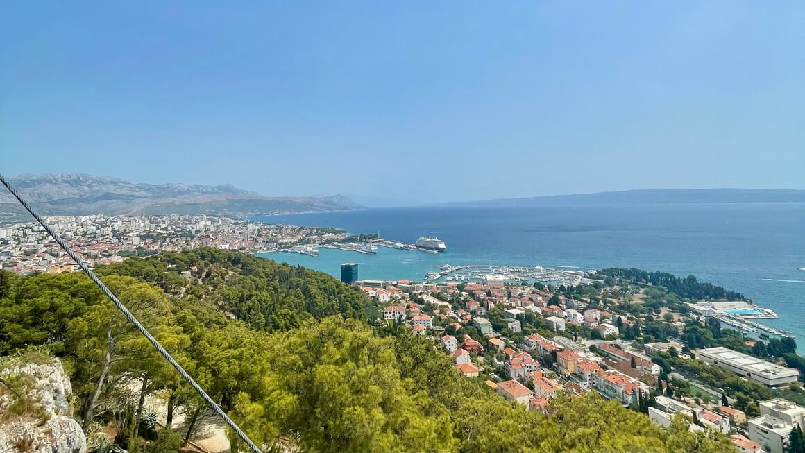 view from the top of marjana park looking over split, croatia
