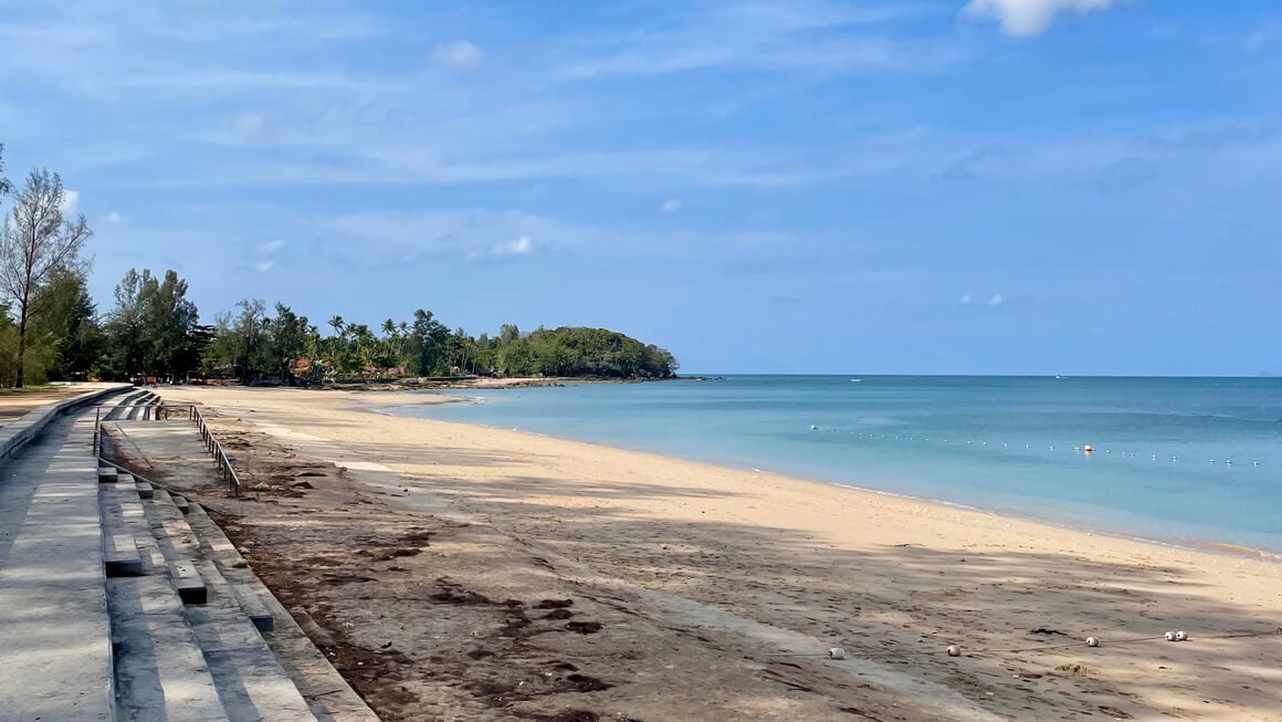 view down long beach, koh lanta, thailand