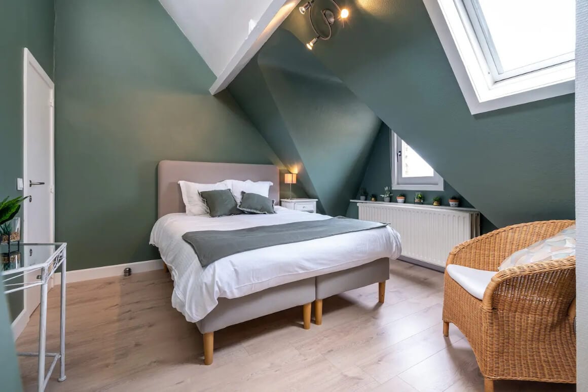 Stylish room with river view Bruges Belgium